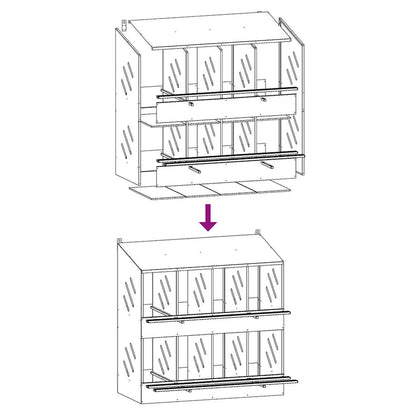 vidaXL Chicken Nesting Box with 8 Compartments Galvanized Silver Metal