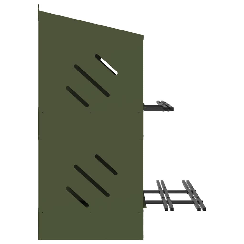 vidaXL Chicken Nesting Box with 6 Compartments Olive Green Metal