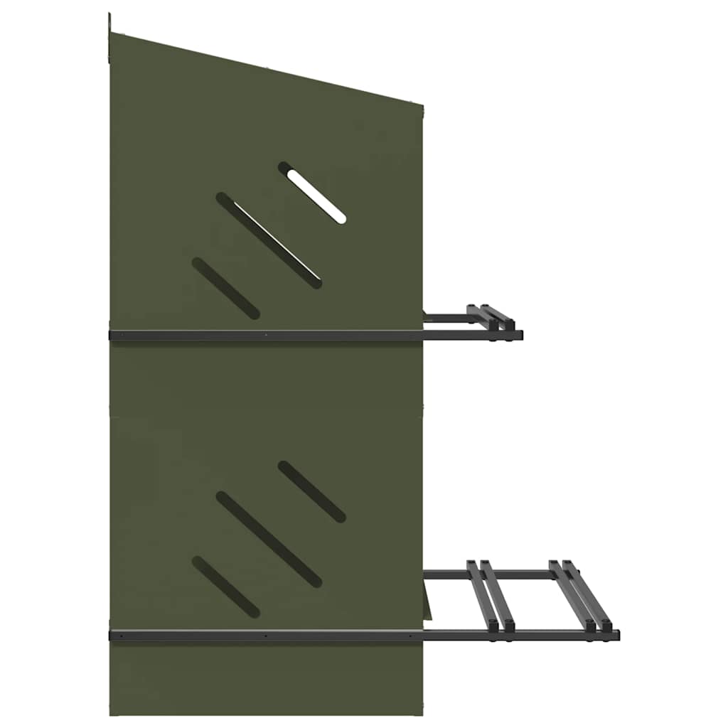 vidaXL Chicken Nesting Box with 4 Compartments Olive Green Metal