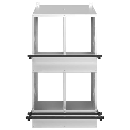 vidaXL Chicken Nesting Box with 4 Compartments Galvanized Silver Metal