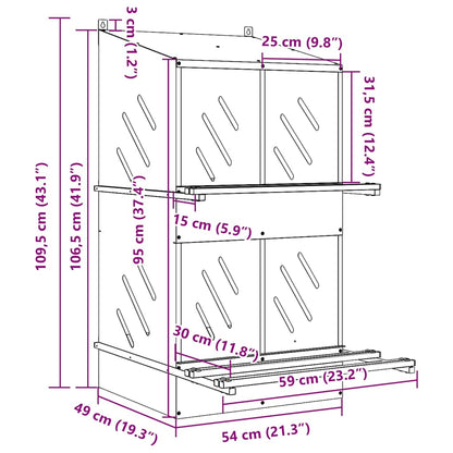 vidaXL Chicken Nesting Box with 4 Compartments Galvanized Silver Metal