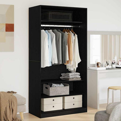vidaXL Wardrobe Black Oak 100 x 50 x 200 cm Engineered Wood