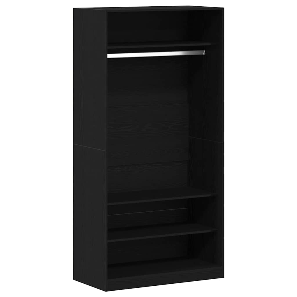 vidaXL Wardrobe with Shelf Black Oak 100 x 50 x 200 cm Engineered Wood