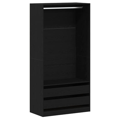 vidaXL Wardrobe with Shelf Black Oak 100 x 50 x 200 cm Engineered Wood