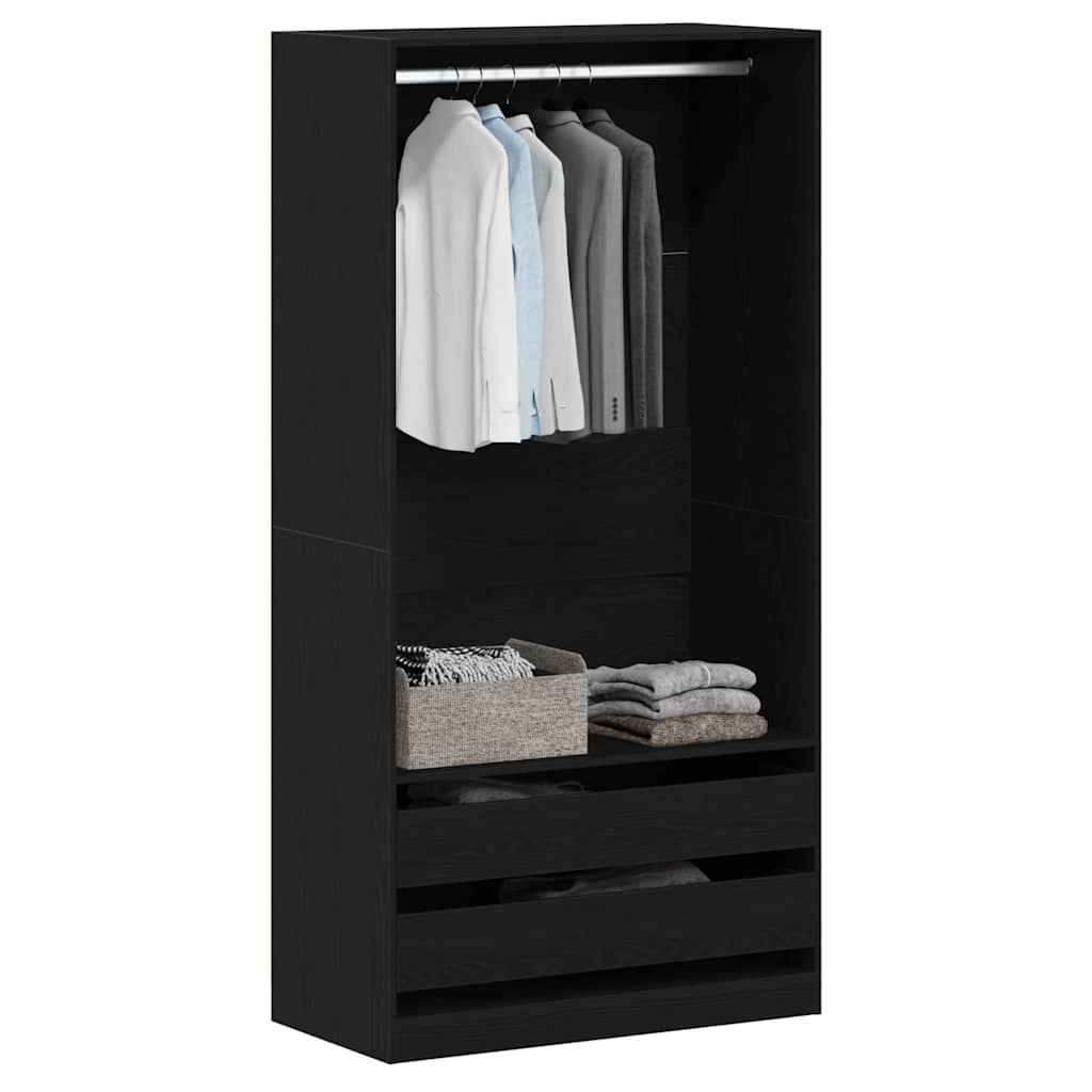 vidaXL Wardrobe Black Oak 100 x 50 x 200 cm Engineered Wood
