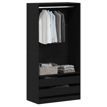 vidaXL Wardrobe Black Oak 100 x 50 x 200 cm Engineered Wood