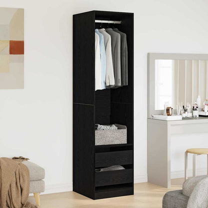 vidaXL Wardrobe Black Oak 50 x 50 x 200 cm Engineered Wood