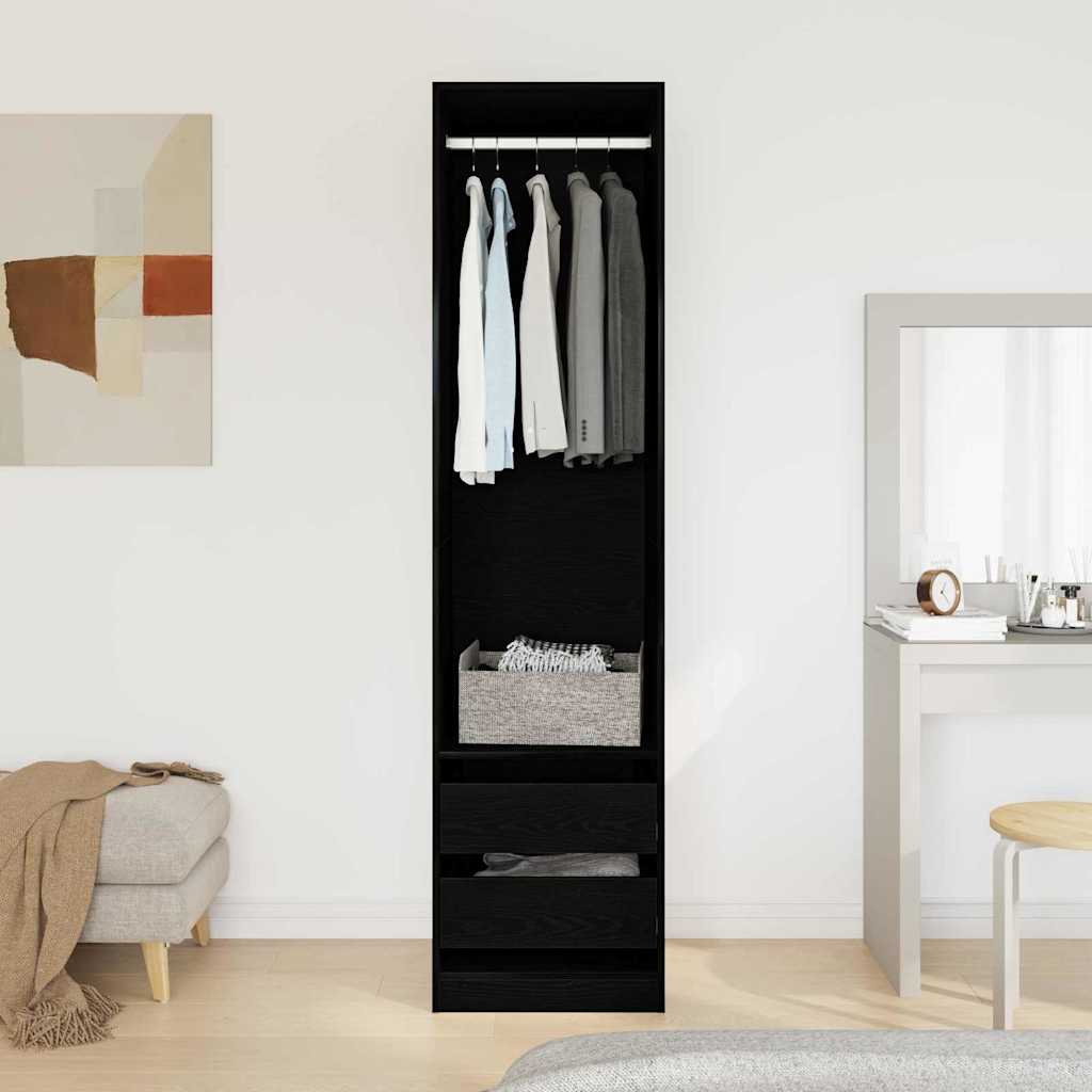 vidaXL Wardrobe Black Oak 50 x 50 x 200 cm Engineered Wood