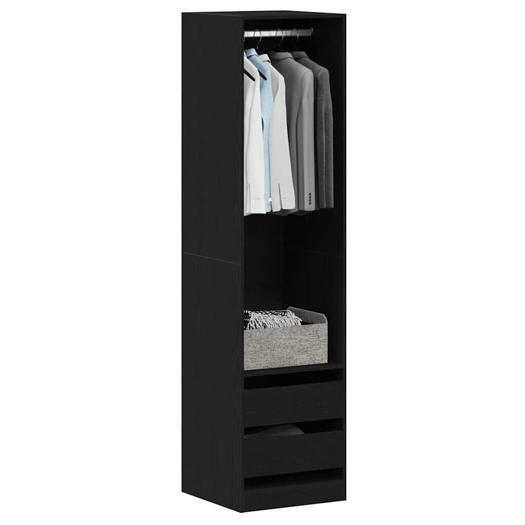 vidaXL Wardrobe Black Oak 50 x 50 x 200 cm Engineered Wood