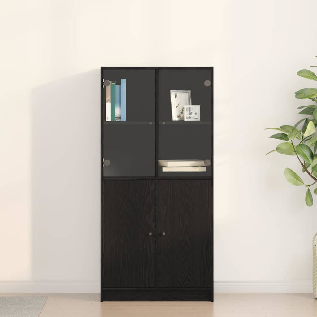 vidaXL Highboard Black Oak 68 x 37 x142 cm