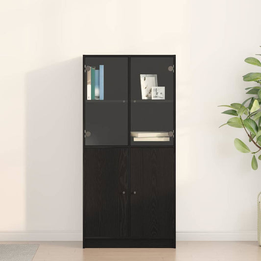 vidaXL Highboard Black Oak 68 x 37 x142 cm