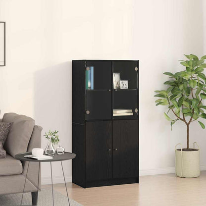 vidaXL Highboard Black Oak 68 x 37 x142 cm