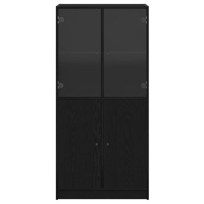 vidaXL Highboard Black Oak 68 x 37 x142 cm