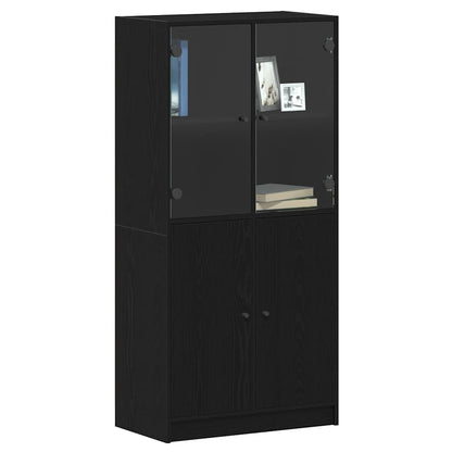 vidaXL Highboard Black Oak 68 x 37 x142 cm