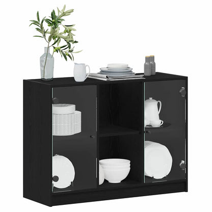 vidaXL Sideboard Black Oak 100 x 37 x 75.5 cm