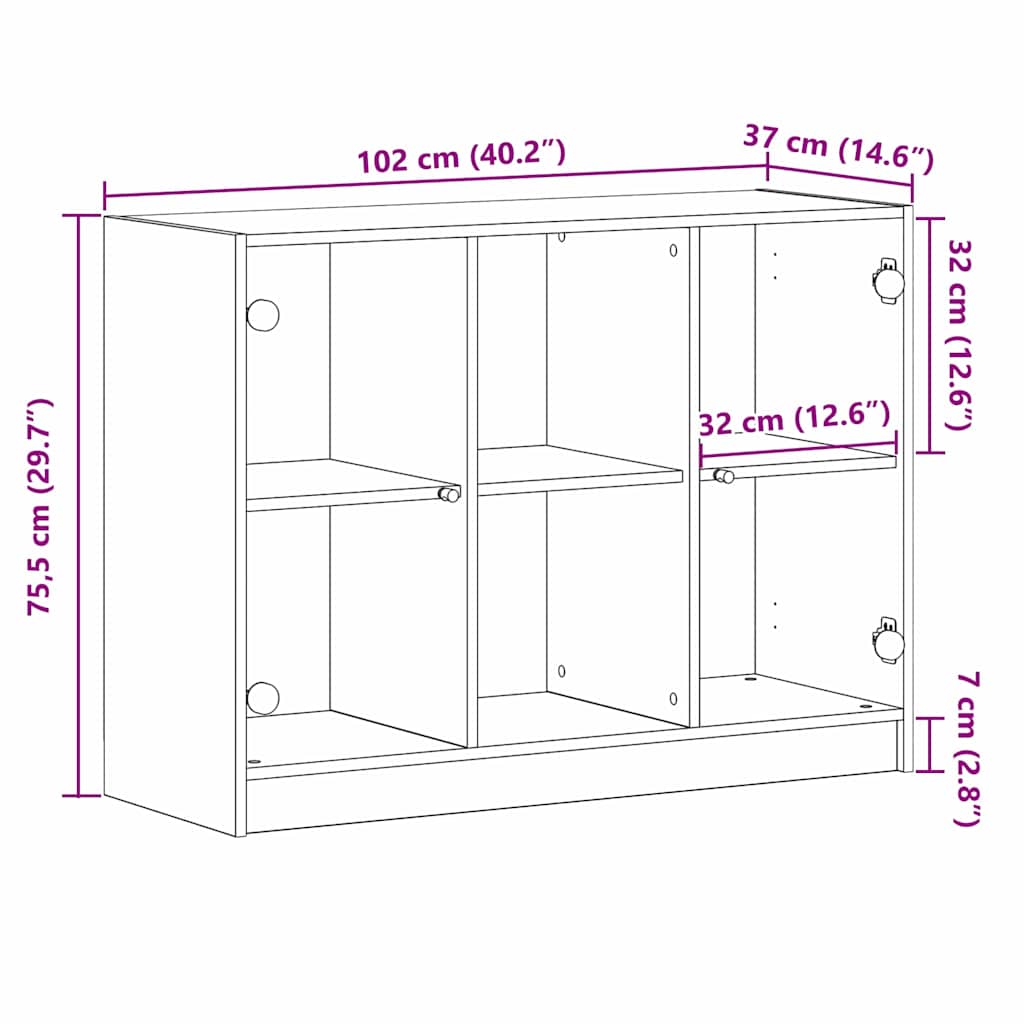 vidaXL Sideboard Black Oak 100 x 37 x 75.5 cm