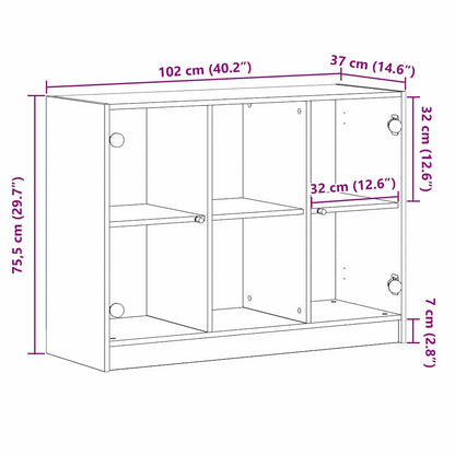 vidaXL Sideboard Black Oak 100 x 37 x 75.5 cm