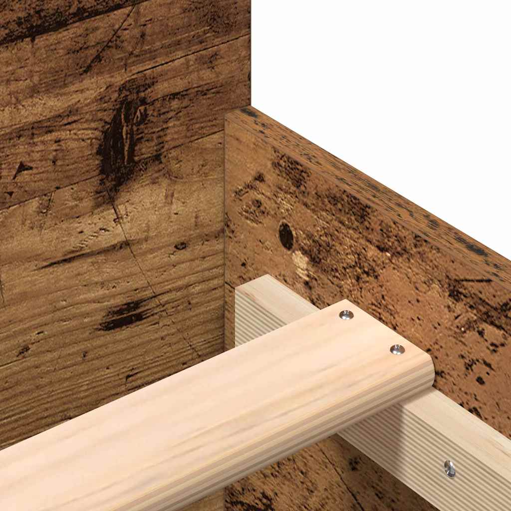 vidaXL Bed Frame Old Wood 203 x 203 x 50 cm Engineered Wood