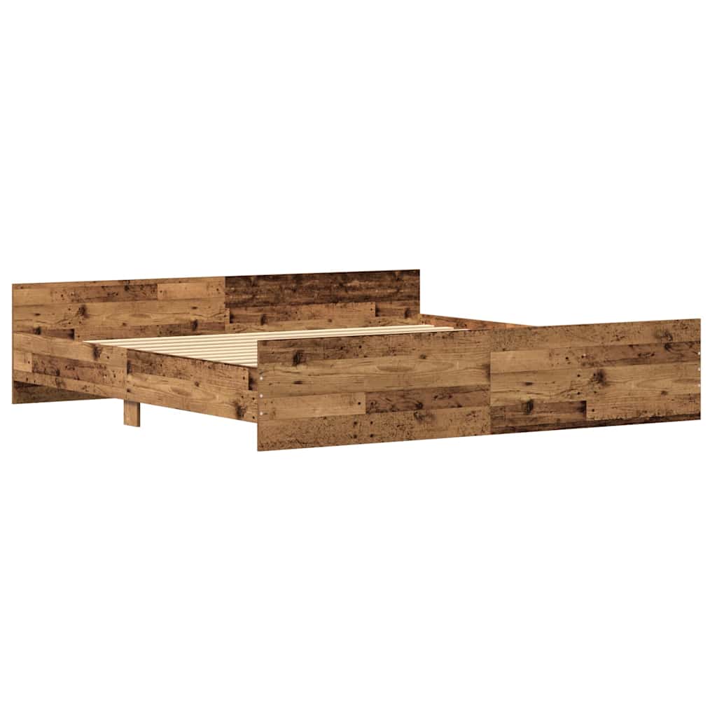 vidaXL Bed Frame Old Wood 203 x 203 x 50 cm Engineered Wood