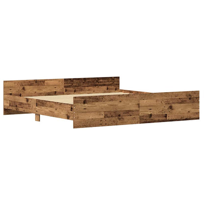 vidaXL Bed Frame Old Wood 203 x 203 x 50 cm Engineered Wood