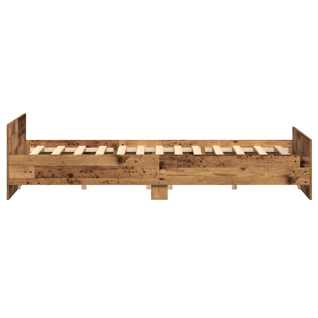 vidaXL Bed Frame Old Wood 203 x 203 x 50 cm Engineered Wood