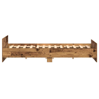 vidaXL Bed Frame Old Wood 203 x 203 x 50 cm Engineered Wood