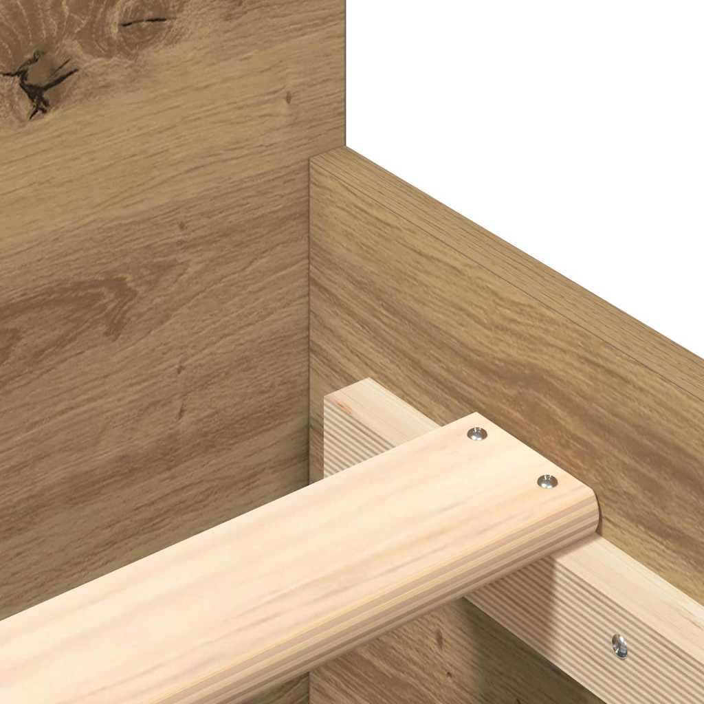 vidaXL Bed Frame Artisan Oak 203 x 203 x 50 cm Engineered Wood