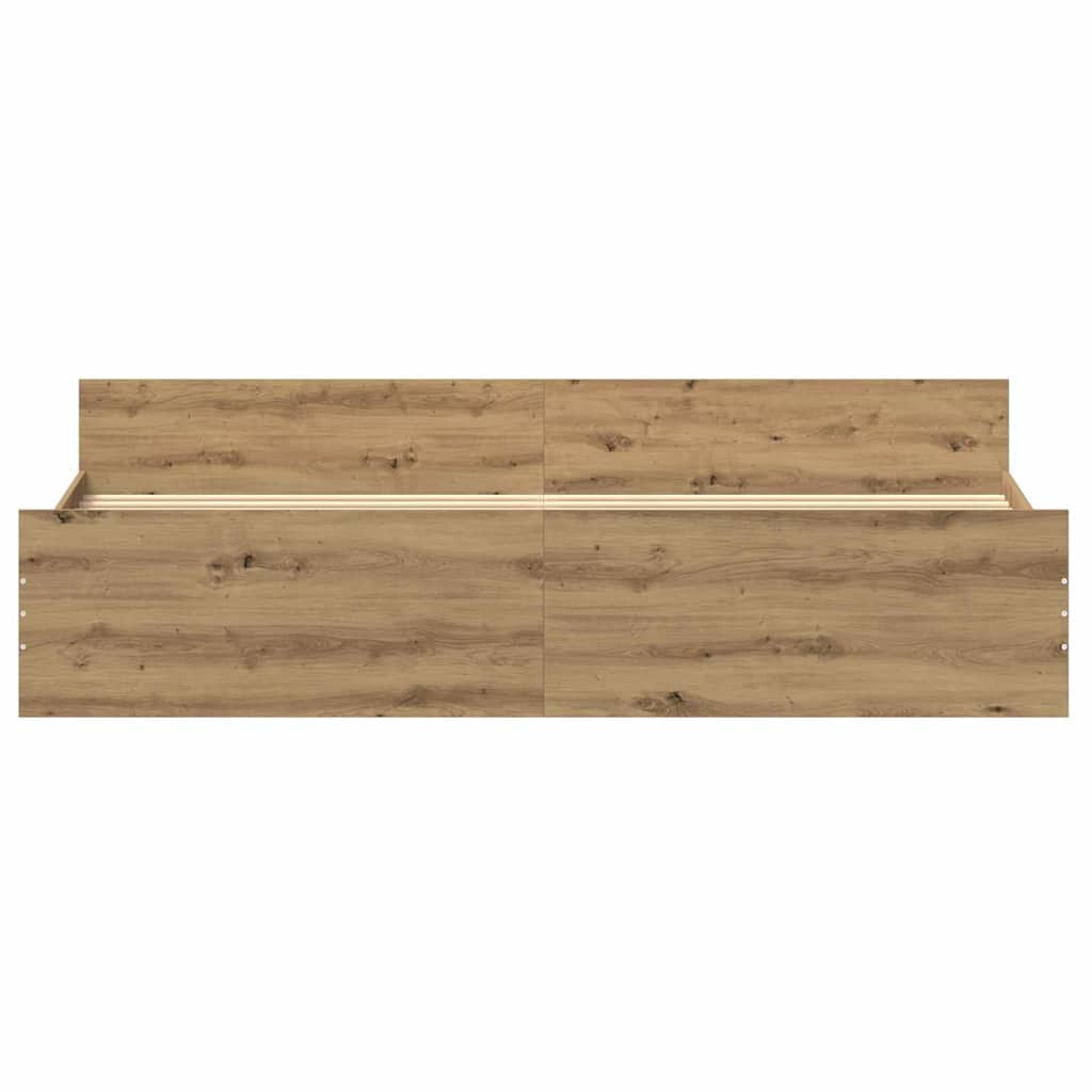vidaXL Bed Frame Artisan Oak 203 x 203 x 50 cm Engineered Wood