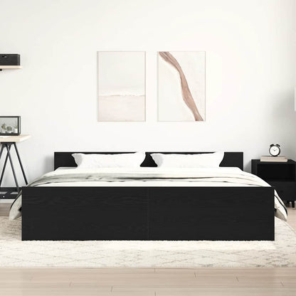 vidaXL Bed Frame without Mattress Black Oak 200x200 cm Engineered Wood