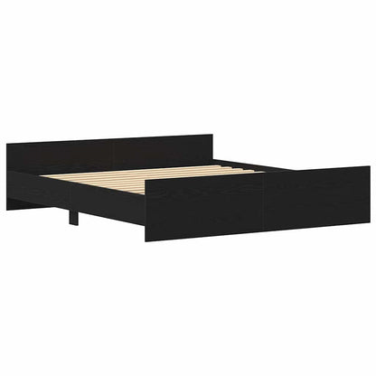 vidaXL Bed Frame without Mattress Black Oak 200x200 cm Engineered Wood