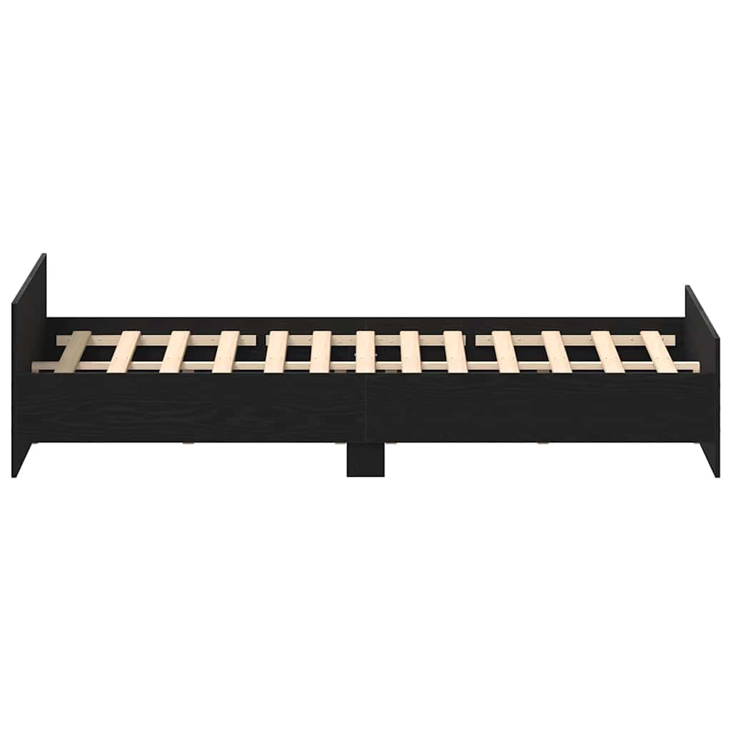 vidaXL Bed Frame without Mattress Black Oak 200x200 cm Engineered Wood