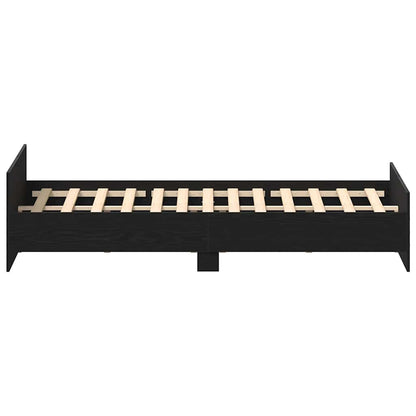 vidaXL Bed Frame without Mattress Black Oak 200x200 cm Engineered Wood
