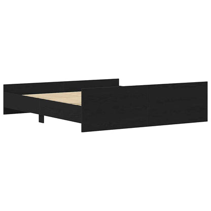 vidaXL Bed Frame without Mattress Black Oak 200x200 cm Engineered Wood