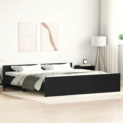 vidaXL Bed Frame without Mattress Black Oak 200x200 cm Engineered Wood