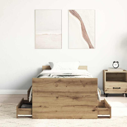 vidaXL Bed Frame Artisan Oak 193 x 78 x 50 cm Engineered Wood