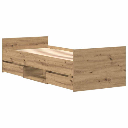 vidaXL Bed Frame Artisan Oak 193 x 78 x 50 cm Engineered Wood