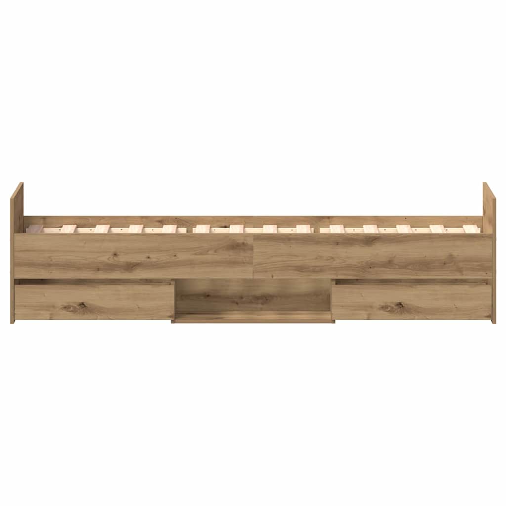 vidaXL Bed Frame Artisan Oak 193 x 78 x 50 cm Engineered Wood