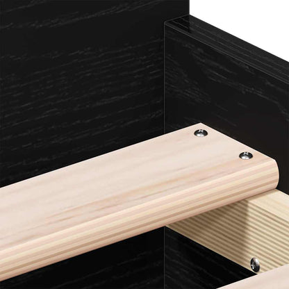 vidaXL Bed Frame Black Oak 193 x 78 x 50 cm Engineered Wood