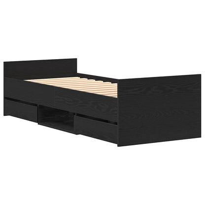 vidaXL Bed Frame Black Oak 193 x 78 x 50 cm Engineered Wood