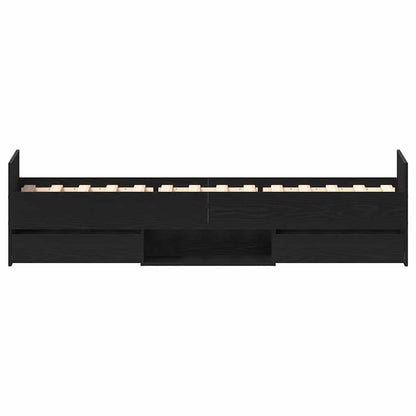 vidaXL Bed Frame Black Oak 193 x 78 x 50 cm Engineered Wood