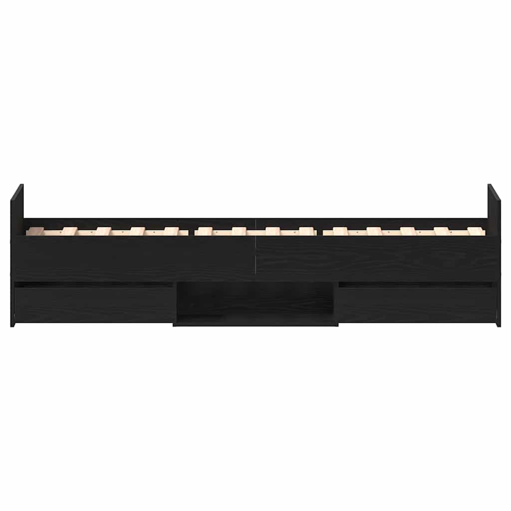 vidaXL Bed Frame Black Oak 193 x 78 x 50 cm Engineered Wood