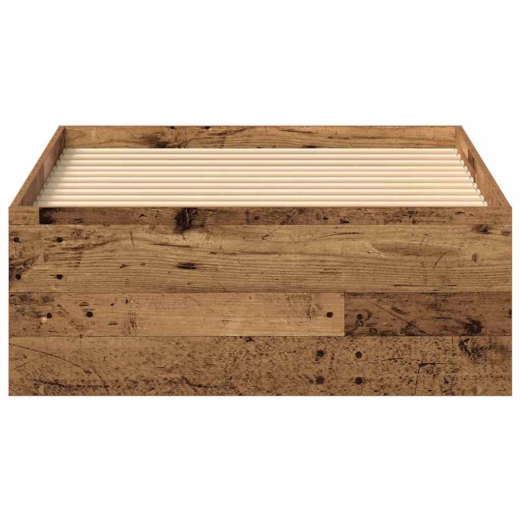 vidaXL Bed Frame without Mattress Old Wood 75x190 cm Engineered Wood