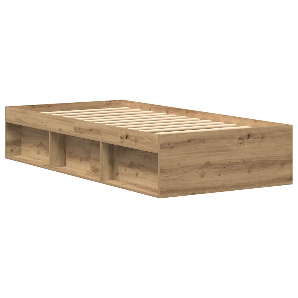 vidaXL Bed Frame without Mattress Artisan Oak 75x190 cm Engineered Wood