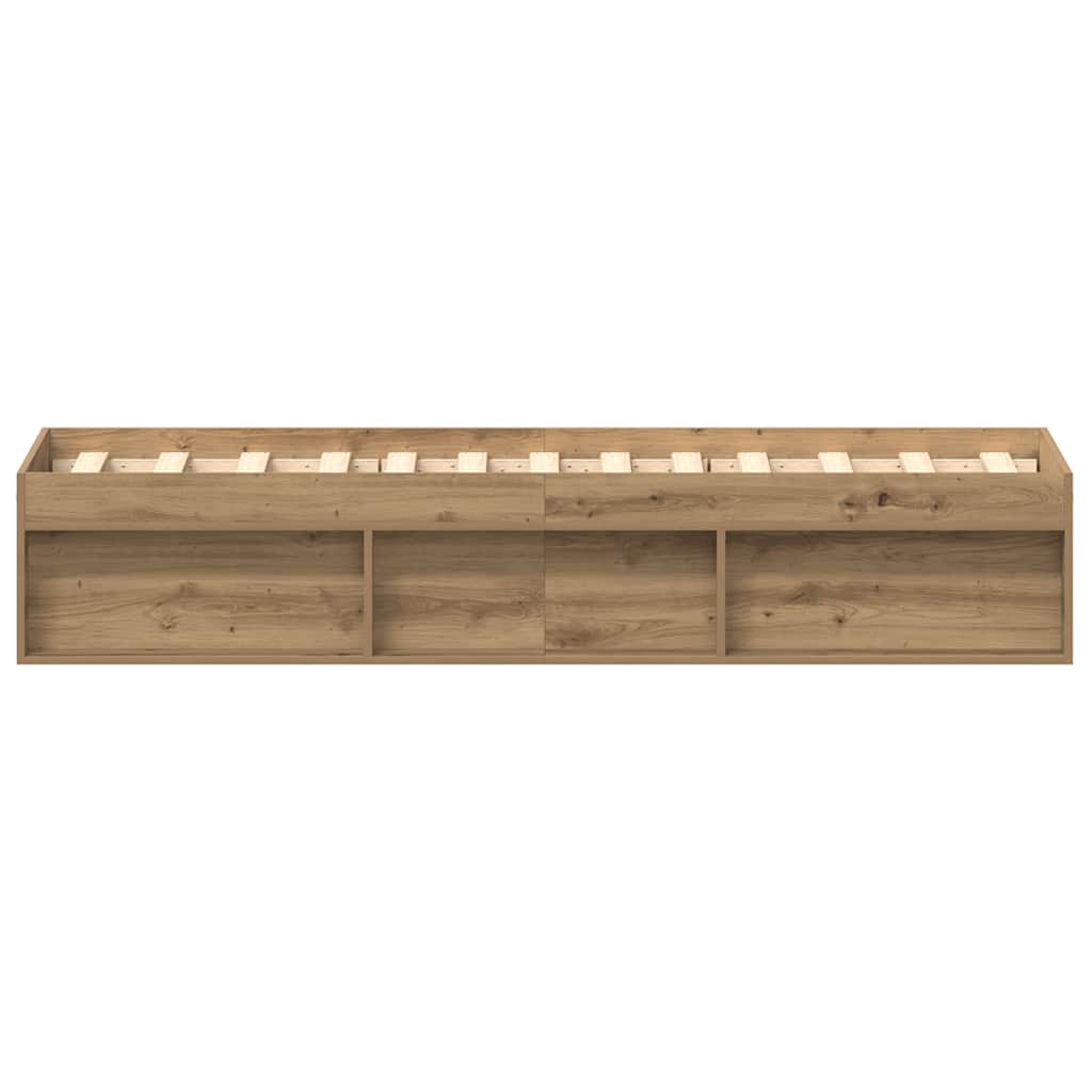vidaXL Bed Frame without Mattress Artisan Oak 75x190 cm Engineered Wood
