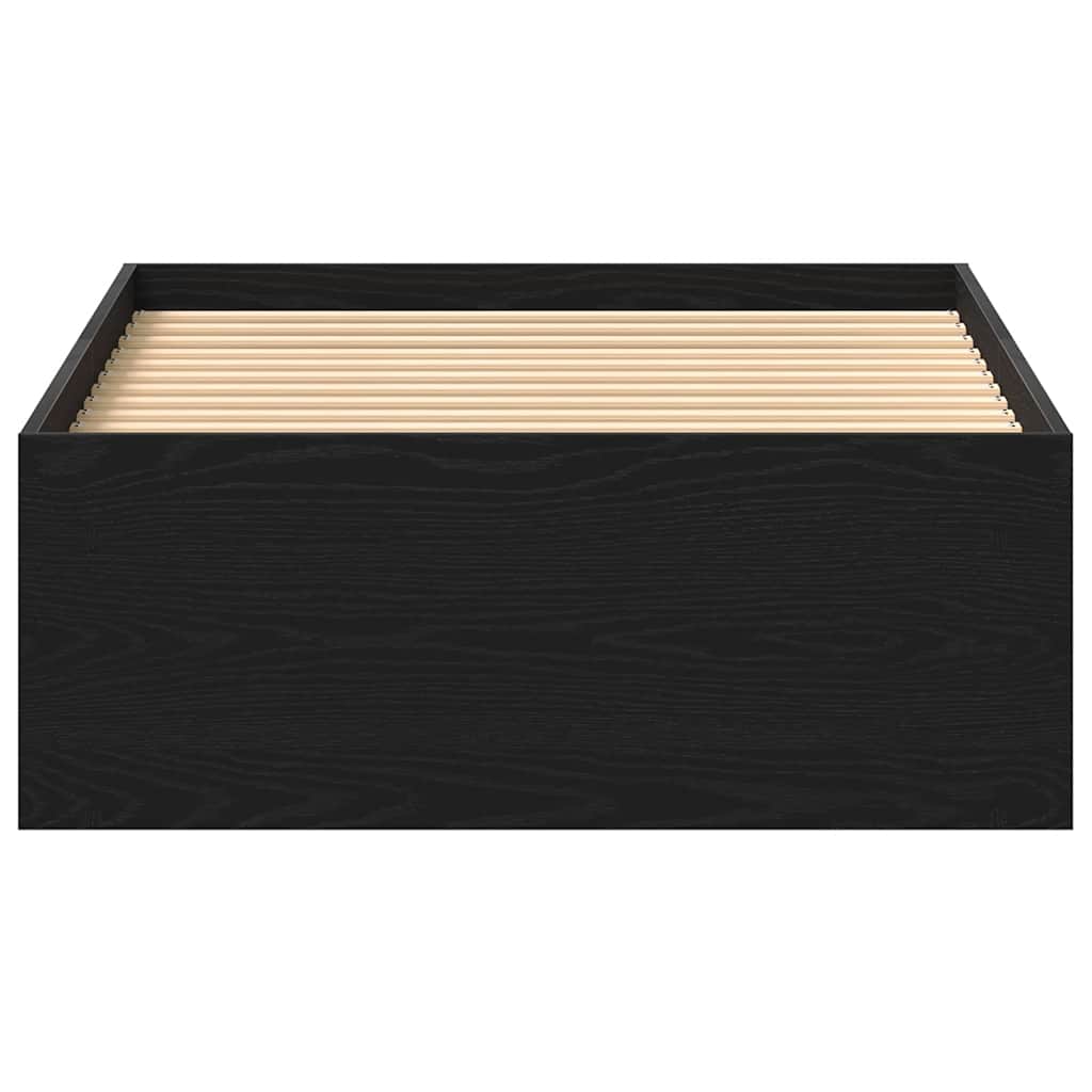 vidaXL Bed Frame without Mattress Black Oak 75x190 cm Engineered Wood