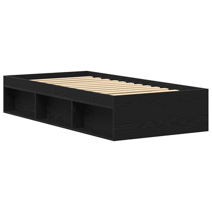 vidaXL Bed Frame without Mattress Black Oak 75x190 cm Engineered Wood