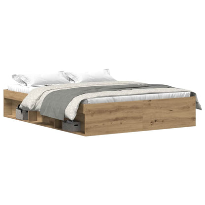 vidaXL Bed Frame without Mattress Artisan Oak 150x200 cm Engineered Wood