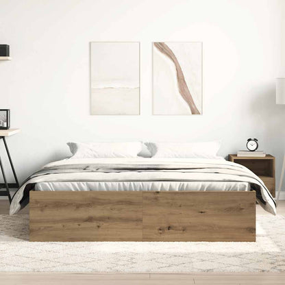 vidaXL Bed Frame without Mattress Artisan Oak 150x200 cm Engineered Wood