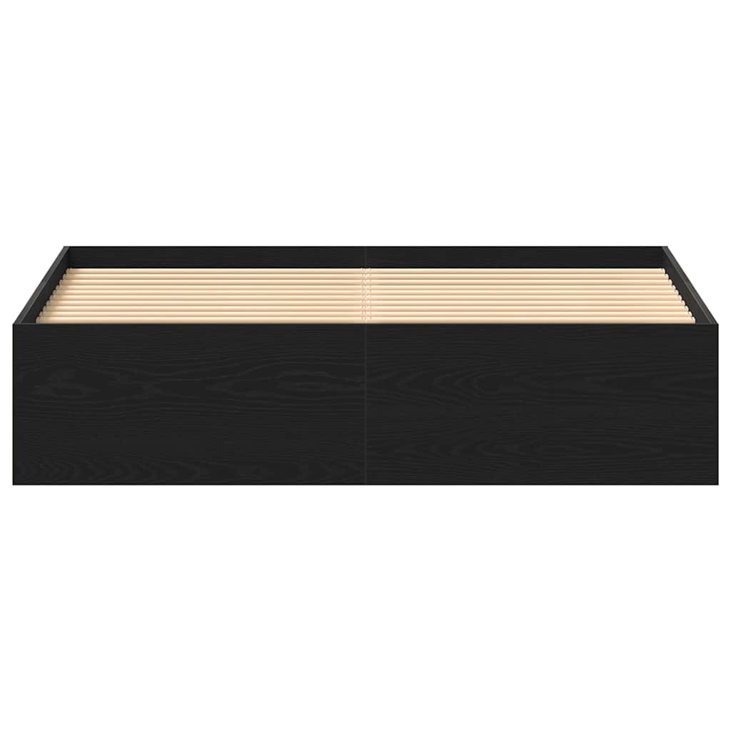 vidaXL Bed Frame without Mattress Black Oak 150x200 cm Engineered Wood