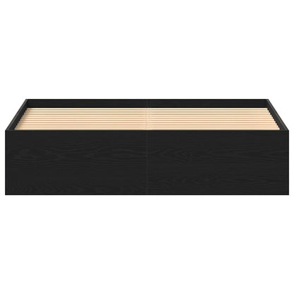 vidaXL Bed Frame without Mattress Black Oak 150x200 cm Engineered Wood